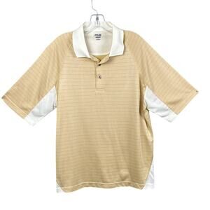 Ping Men’s Golf Polo Shirt Yellow White Stripes Size L Athleisure Golf Shirts